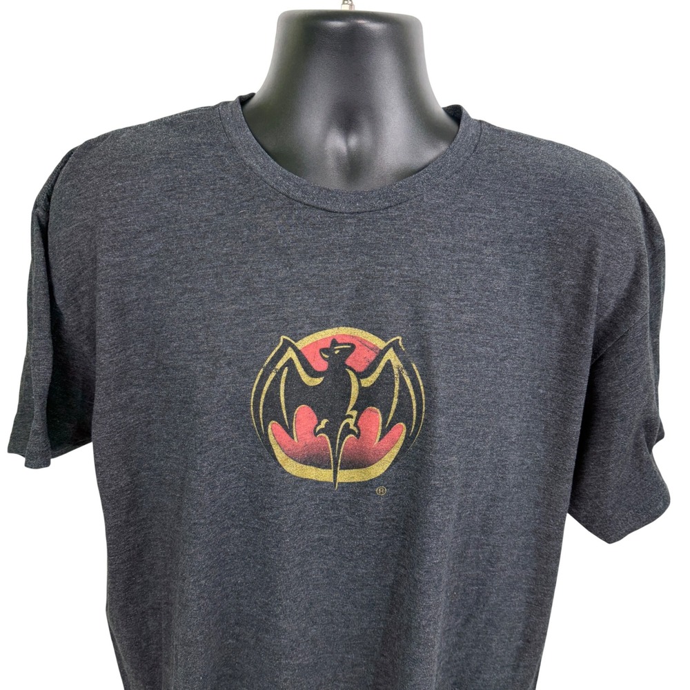 Bacardi 150 Years Bat Logo T Shirt Men's Charcoal Gray XL
